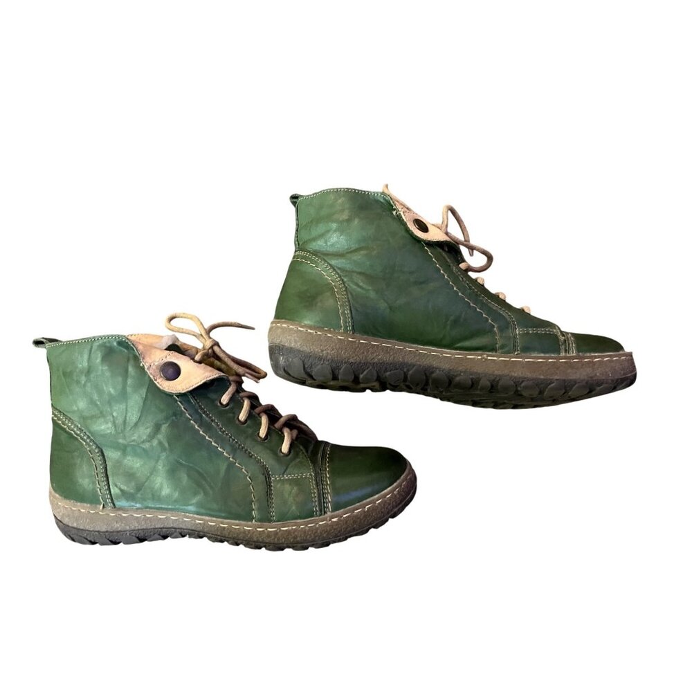 V-Italia 1041 Kiki Boots Women’s 38 / 7.5 Green Leather Fleece Lined Poland - Picture 13 of 13